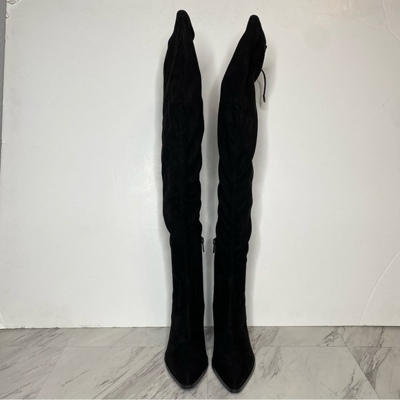 New! Marc Fisher Okun Black Pointy Toe Over the Knee Boot 8M - Picture 2 of 16
